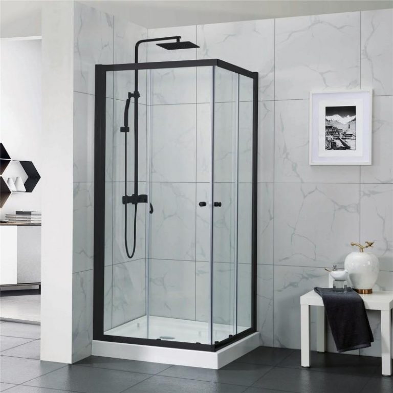 Avanti Corner Sliding Shower Screens Black Discount Showerscreens